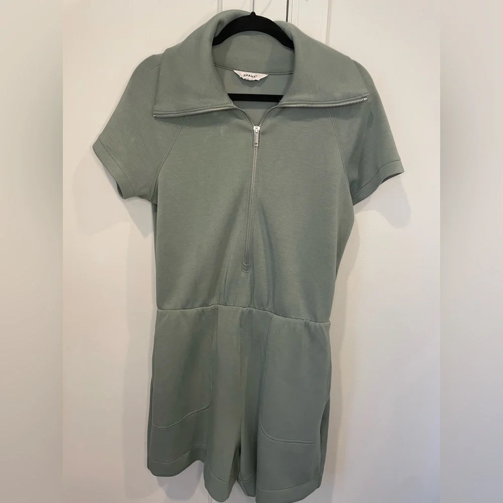 SPANX air essentials half-zip romper in fennel - Picture 4 of 6